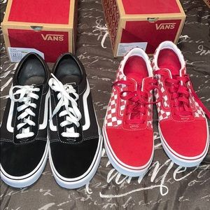 2 pairs of vans both worn twice